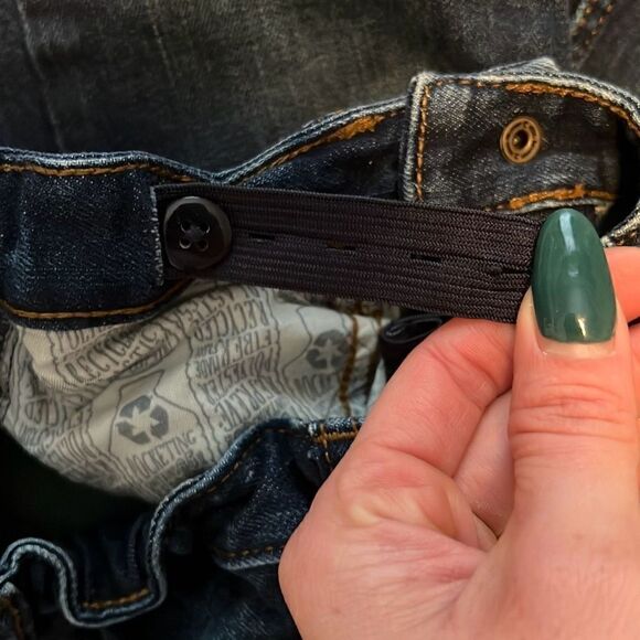 Cat & Jack Boy's Blue Straight Recto Dark Wash Stretch Denim Jeans - Picture 6 of 7